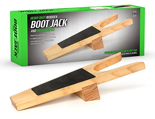 CKB LTD Wooden Boot Jack Wellington Boots Wellies Remover Puller and Mud Scraper Portable Heavy Duty Weatherproof Removal Tool