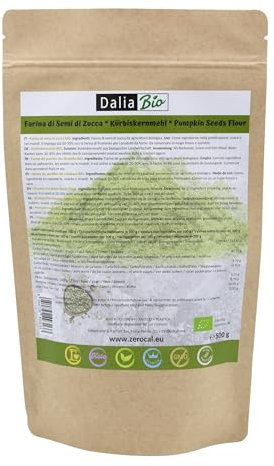 Dalia - Farina di Semi di Zucca BIO 500g | Alternativa di farina | Ricca di Proteine e Fibre | Ideale per piatti salati | Vegan e Senza Glutine | Provenienza Austria (Stiria)