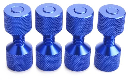 CNRAQR 1-1/8 Two Hole Pins 6061 Aluminum Lightweight Construction 2 Hole Flange Alignment Pin with Anodized Oxide Blue Finish 4Pcs