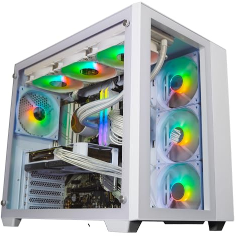ionz Gaming PC - Desktop Computer, Ryzen 7 5800X, Dual RTX 5060 ti, 16GB RAM, 1TB SSD, 360mm AIO, 650W PSU, WiFi, Windows 11, White - Dual Dynamic