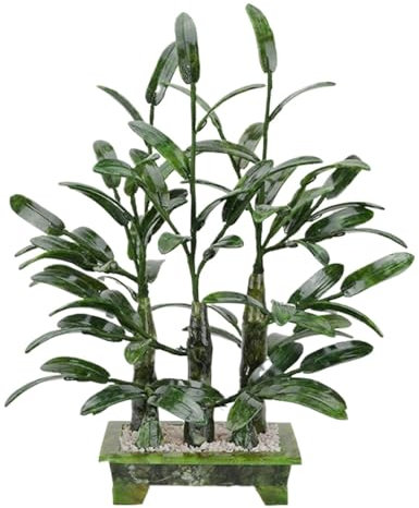 Konstgjord växt Förmögenhet Bambu Bonsai-träd Jade Krukväxt Hantverk Bonsai Hembesök Tillbehör Naturliga Jade Konstgjorda blommor Kreativa gåvor