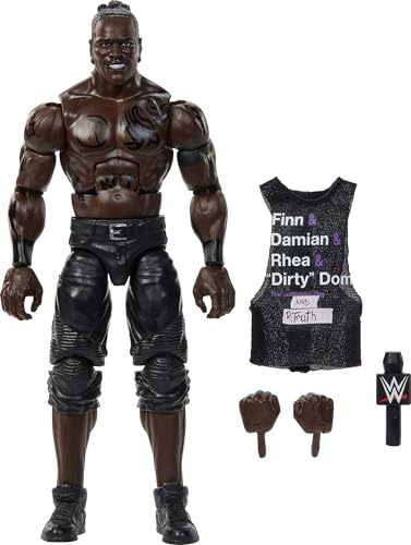 Mattel WWE Elite Actionfigur und Zubehör, Serie #115, ca. 15 cm große Sammelfigur R-Truth mit 25 Bewegungspunkten und austauschbaren Händen, JCJ01, [Mehrfarbig]