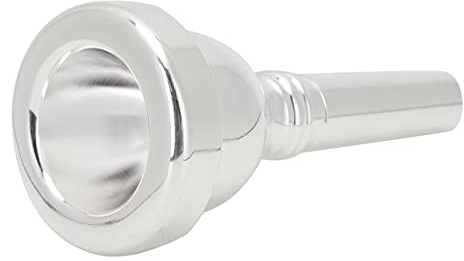 Miskall Boquilla de trombón 12C, 12C Trombón alto Boquilla de latón bañada en plata Accesorios para instrumentos musicales para barítono y trombón Accesorios para instrumentos