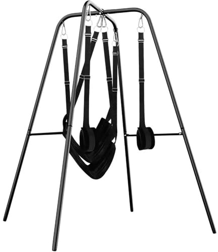 Liebesschaukeln Sexschaukel Mit Gestell Verstellbaren Riemen Belastbar Bis 200kg Sex BDSM Erwachsene Verschiedene Sexpositionen Lordosenstütze Luxus Bondage Set Sexspielzeug Sicherheitsschaukel