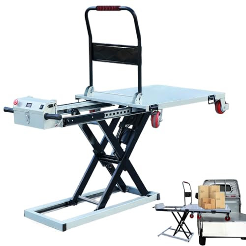 Hydraulischer Hubtischwagen, Elektrischer Scherenhubtisch, Elektrische Hydraulische Hebebühne mit 4 Rädern, für Die Materialhandhabung, 100 cm Hubhöhe
