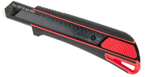 Würth 2K Cuttermesser 18mm inkl. 3 Abbrechklingen extrem scharf schwarz 071566295 Teppichmesser Universalmesser Papiermesser