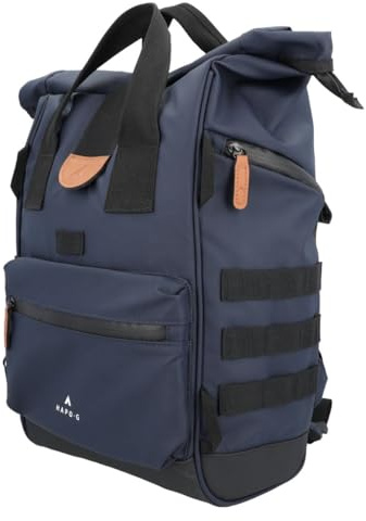 Hapo-G - Sacoche Arrière Roll-Top Convertible Sac à Dos - MEDIUM 22L - Bleu - Étanche et Déperlant - Compartiment PC 15 - Fixation Porte-Bagages - Poches Multiples - Idéal Vélo & Quotidien