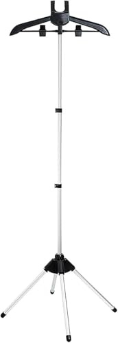 Support repassé vertical, Porte-vêtements pour vapeur, Support fer à vapeur avec rotation, Cintres étirés verticaux, Hauteur réglable pour la maison, Voyage, La Couture (noir)