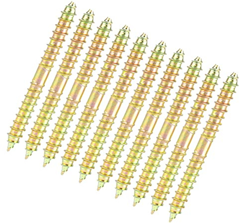 Tornillos de espiga de doble extremo de Zenithaur, 10 piezas de 660 mm de tornillos roscados con conectores de muebles para carpintería para pernos barras