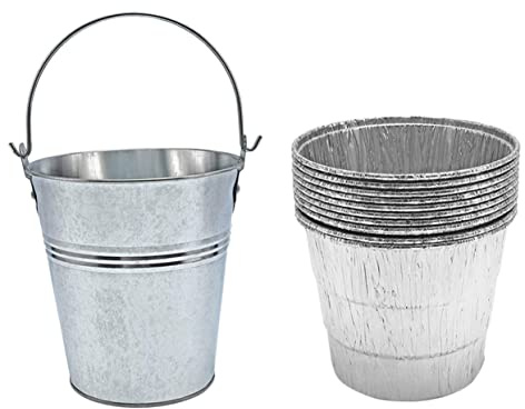 VICASKY 10 pièces Seau à Graisse Barbecue Portable avec Capacité Seau Doublures Jetables Facile à Nettoyer et Transporter pour Extérieur