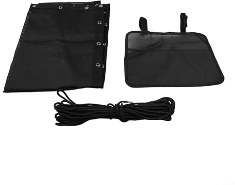Oniissy Black Replacement Seat Cloth for Textilene Hanging Swing Chair - 64x197x23CM Outdoor Furniture Cover with Rope and Side Bag (1pc with pockets)