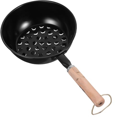 BIUDECO Multifunctional Charcoal Chimney Starter Pot with Ergonomic Wooden Handle for Outdoor Camping BBQ Portable Fire Starter Basket with Extended Handle for Safe and Convenient Grill