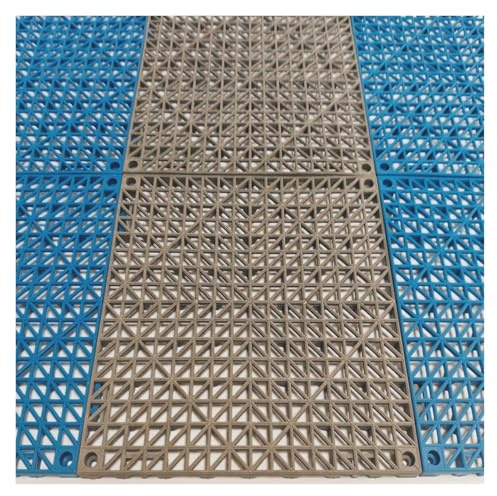 Revêtement sol Extérieur Antidérapant Polyvalent Dalles Amortissantes Caillebotis Caoutchouc Piscines et Baignoires(Bluish grey,40 pieces)