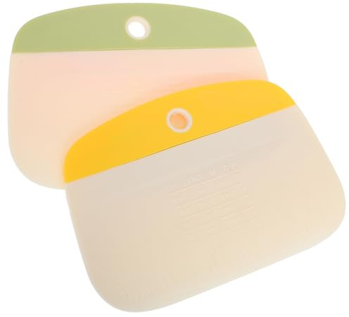 ELEOUTI 2 Pezzi Raschietti in Plastica Versatili per Pasta e Dolci con Impugnatura Antiscivolo Strumenti da Cucina per Taglio Preciso e Preparazione Pane Torte e Sfoglie Utensili