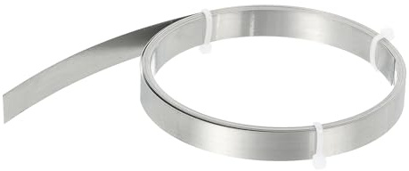 QUARKZMAN Alambre Plano De Calentamiento De Nicromo 9.5 Pies (3 Metros) x 0.2mm x 10mm Alambre De Alta Temperatura Para Elementos De Calentamiento, Manualidades DIY, Negro Y Plateado
