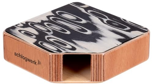 Schlagwerk WB14 Pocket Bongo Hoch – Ultrakompaktes Bongo aus Gabun-Holz – Cajon-Add-on – Add-on für Drumset Setup – Finger 13,5 × 13,5 × 4 cm – Ideal für Percussion, Studio, Live und Straße