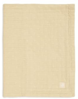 Jollein Couverture bébé en jacquard - Vanilla - 75 x 100 cm - 100% coton - certifiée GOTS - 0,5 TOG - couverture bébé en mousseline - respirante et douce pour la peau - pour berceau et lit bébé