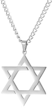 Accesorios para niñas Collar de estrella de David para mujeres y hombres, colgante de estrella de David de plata de ley 925, cadena de doble capa con hexagrama, collar de estrella judía para