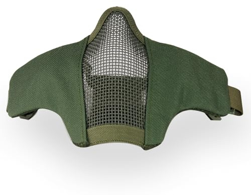 Masque Facial Pliable Airsoft Demi-Masque Tactique de Protection Masque pour Cosplay Jeu Chasse Paintball Cyclisme Accessoires de cinéma (Vert)
