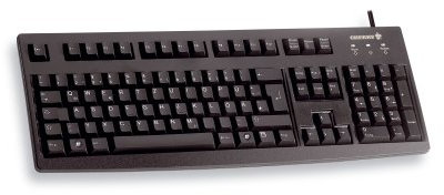 CHERRY G83-6105, Kabelgebundene Tastatur für Industrieanwendungen, Deutsches Layout (QWERTZ), Abriebfeste Tasten, Leicht zu Reinigen, Recyclingfähig, Schwarz
