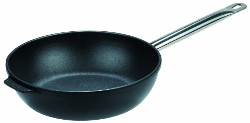 GSW 163286 GastroTraditionell TITANIUM Sauteuse mit Edelstahlgriff - 28cm, Schwarz
