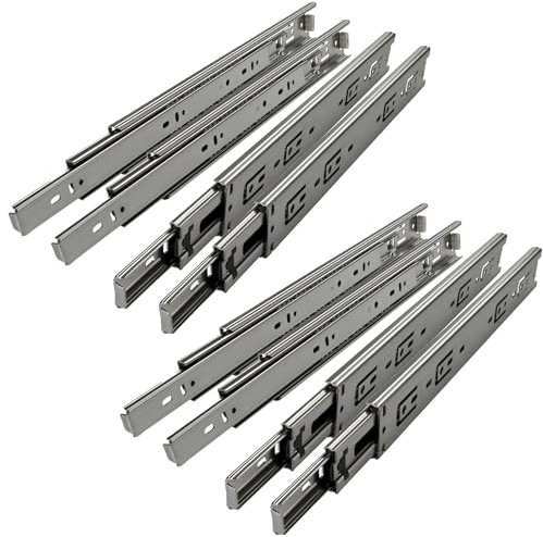 SOTECH 4 Paar (8 Stück) Vollauszüge KV1-45-H45-L600-NF 600 mm (eingeschoben) Schubladenauszug kugelgelagert Tragkraft 45 Kg