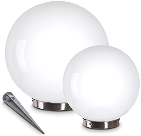 hofstein Boule lumineuse solaire pour jardin au design tendance - Luminaire extérieur LED avec détecteur crépusculaire - Éclairage extérieur LED pour une mise en beauté de votre jardin