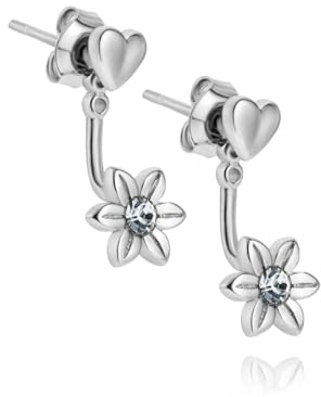 Damenohrringe Aus 925er Sterlingsilber Mit Filigranem Herz- Und Blumenmotiv