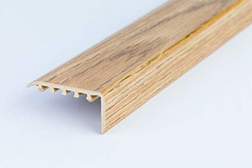 UPVC Stair Nosing 45x22 for Wooden Laminate Stairs Edge Protection KP-4522 TMW Profiles (Oak)