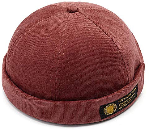YAMEE Bob Homme Docker Bonnet Casquette Neuf Urban Style Bord Roulé rétro Travailleur Marin Unique Street décontracté Brimless Chapeau (One Size 56-58cm)