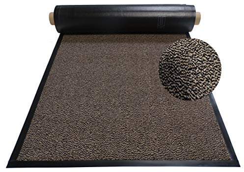 MERTEX Strapazierfähiger Schmutzfangläufer Meterware 90 cm braun meliert - Schnittkanten mit Randprofile (90 x 850 cm, braun)