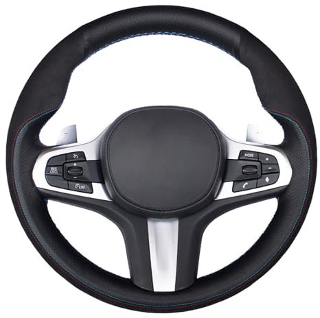 Mewant Coprivolante Nero in Vera Pelle e Camoscio per BMW M Sport / Serie 3 G20 / 2 F44 / 4 G22 (Coupé) G23 (Cabrio) G26 (Gran Coupé) / 5 G30 / X3 / X5