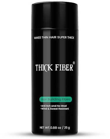 THICK FIBER Hair Fibres | Hair Powder for Thinning Hair 25g Bottle | Makes Thin Hair Look Thicker in Seconds | Hair Loss Concealer For Women & Men (Dark Brown)