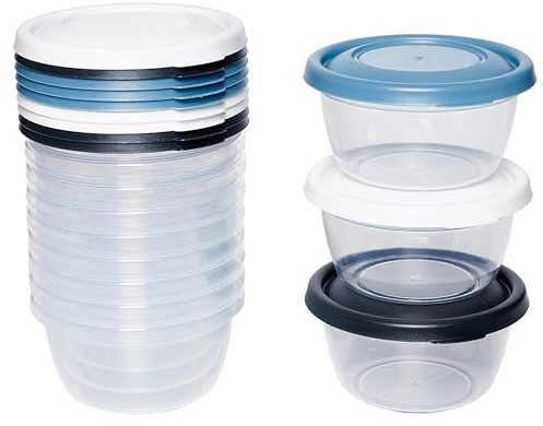 Kigima Mini-Gefrierdosen 12x0,25L rund Bunt – Vorratsdosen mit Deckel luftdicht – Frischhaltedosen mit Deckel – Aufbewahrungsbox Küche für Mealprep & Organisation – Made in EU