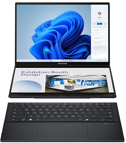 ASUS Zenbook Duo OLED UX8406CA-QL335W - Ordenador Portátil 14 WUXGA (Intel Core Ultra 7 255H, 32GB RAM, 1TB SSD, ARC 140T, Windows 11 Home) Gris Tintero - Teclado QWERTY español