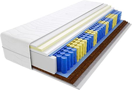 Godre Matratze 80x190 cm Doppelmatratze, H3 & H5 Federkernmatratze, Taschenfederkernmatratze 20 cm Hoch Kokosfaser Visco Memory Rosshaar Hypoallergene, HR-Schaum, Wendematratze mit Klimafaser Mali