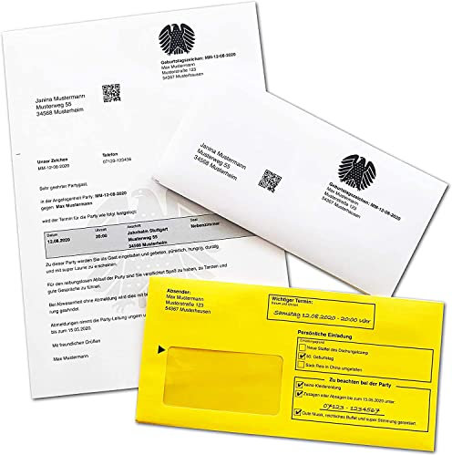 Einladungskarten zum Geburtstag als Mahnbescheid - Vorladung - witzige Einladungskarten zum Geburtstag - 30er 40er 50er 60er 70er - (10 Stück)