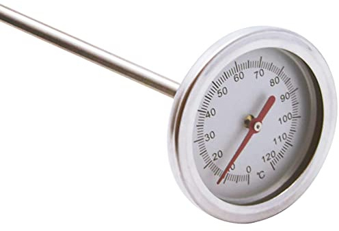 Bodenthermometer für den Außenbereich, Kompostierthermometer mit Edelstahlsonde, 50 cm – Außenthermometer für Gartenzubehör, leicht ablesbar