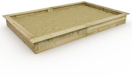 WICKEY Sandkasten Holz Sandkiste King Kong 195 x 300 für Kinder, Buddelkiste, Spielplatz im Garten aus Holz, langlebiger Abenteuerspielplatz für Kinder