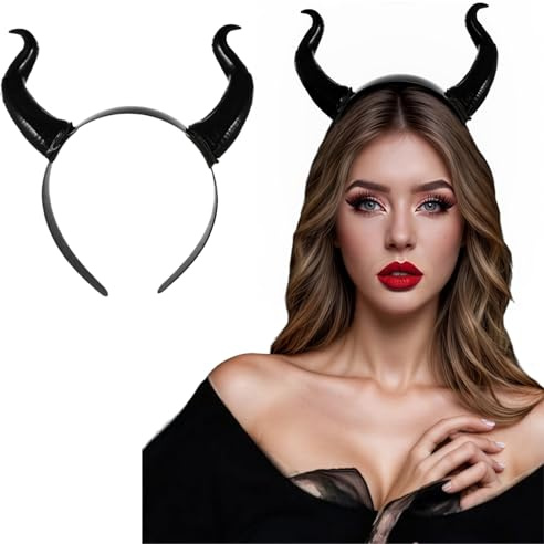 FOMIYES Bösartige Hörner Stirnband Teufelshorn-Haarbänder Schwarzes Gothic-Horn-Stirnband-Zubehör Für Partydekoration