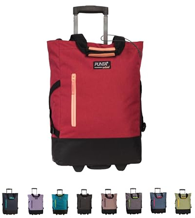 Punta® Einkaufstrolley 33L Weinrot | Einkaufstrolley modern mit Skater-Rollen – leise & leichtgängig | modernes Design | ideal für Einkäufe, Reisen & Sport | Wheel Shopping Roller für unterwegs