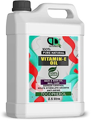 2.5 liter | 100% Pure Natural Vitamin E Oil, Moisturising and Nourishing Oil For Skin, Scars, Hair & Face, Scalp, Nails, Moisturising & Hydrating Carrier Oils, Vegan, Cruelty Free, Hexane Free