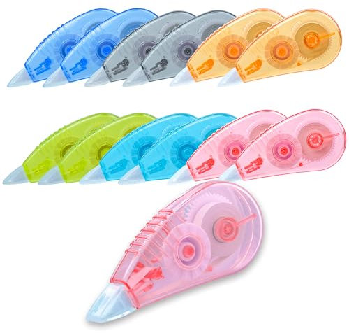 Jovanssen White Correction Tape, 12 Pack, 13.13 Feet Correction Tape for School And Office, Easy To Use Applicator for Instant Corrections