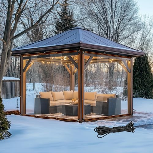 Thorkok Clear Tarps with Grommets Heavy Duty Clear Waterproof Tarp Plastic Transparent Tarpaulin Rainproof Cover for Winter Cover Plants Chicken Coop Greenhouse Garden Patio Furniture Pets(6ft×20ft)