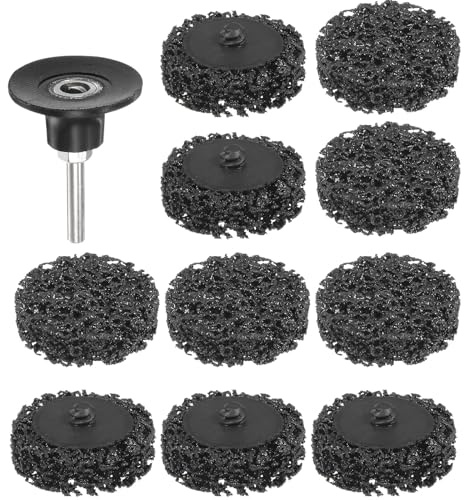 sourcing map Strip Discs Stripping Wheel 2 Quick Rust Remover Abrasive Discs with 1/4 Disc Pad Holder for Angle Grinding Machine Clean and Remove Paint Coating Rust Welds, Black