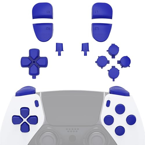eXtremeRate Boutons de Remplacement pour ps5 Edge Manette, D-Pad Share Options Home Face Boutons R1 L1 R2 L2 Triggers Compatible avec ps5 Edge Controller, Bleu