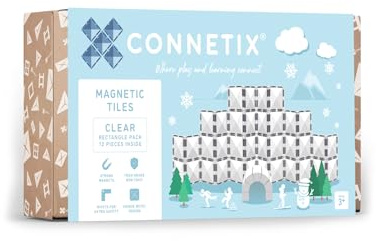 CONNETIX Magnetbausteine Klar Rechteckpackung, 12 Stück