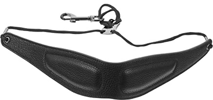 Toyvian Nackengurt Gepolstert aus Rindsleder Saxophon mit Metallhaken Verstellbarer Schwarzer zur Druckentlastung von Schultern und Nacken für Anfänger und Junge Saxophonspieler