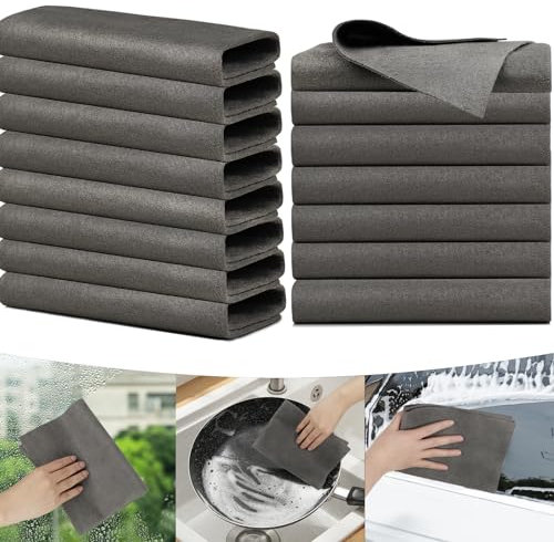 BELEVO Chiffon Magique, 8 Pièces Chiffon De Nettoyage Magique Chiffon Vitre sans Trace 30 X 40 Cm Magic Chiffon Chiffons De Nettoyage pour Les Miroirs De Voiture Vitres Cuisine Salle De Bain