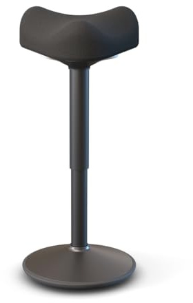 Worktrainer - Jiggle - Höhenverstellbarer Balanshocker - Stehhocker - Höhe 59-83 cm - Breite 35 cm - Schwarz